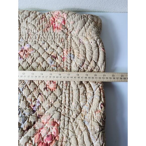 Amity Imports Tan Pink Soft Thick Quilted 2 sided STANDARD Pillow Sham Set of 2 - Picture 7 of 9